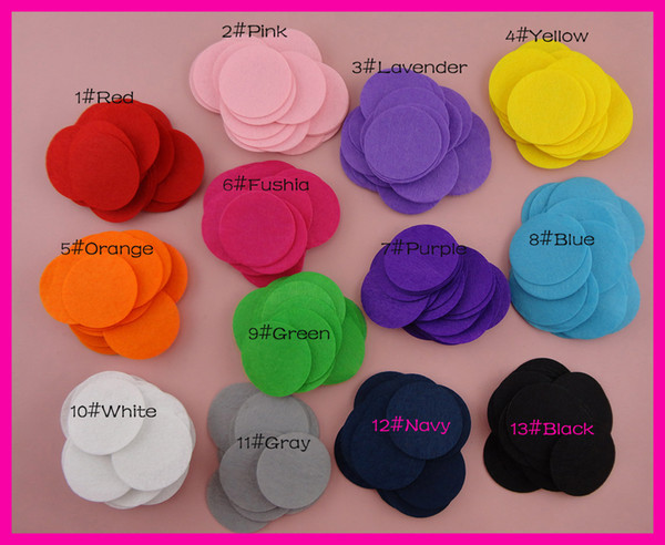 300PCS5.0cm 2.0inches Assorted Colors Round felt pads appliques for DIY jewelry ornaments,5.0cm non-woven circles patches