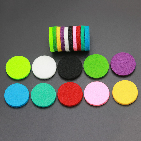 100pcs 10 Style Colorful 22mm Round Essential Oils Diffuser Locket Pads Perfume Aroma Locket Replacement Pads for 30mm diffuser locket