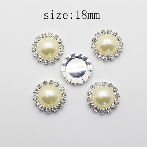 New Hot 50pcs 18mm circularity Diy Clothing Accessories Rhinestone pearl Wedding Invitation jewelry Accessories