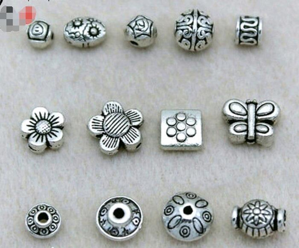 Hot! 100pcs Tibetan Silver Barrel Spacer Beads Findings Retro Antique Silver Loose Beads Mix Styles Jewelry Accessories