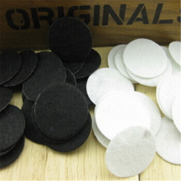 200 pcs 2016 fashion DIY 2.5cm Non-woven black and white essential diffuser necklace pad spacers perfume women free shippin