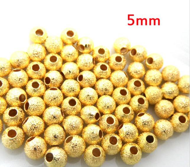 500 Pcs Gold Plated Stardust Scrub Spacer Beads 5mm Dia