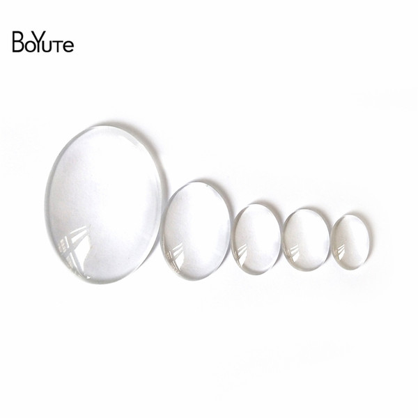 BoYuTe 100Pcs Oval Cameo Cabochon Clear 8*10MM/10*14MM/12*16MM/13*18MM/18*25MM/20*30MM/25*45MM/30*40MM Cabochon Glass Diy Jewelry Findings