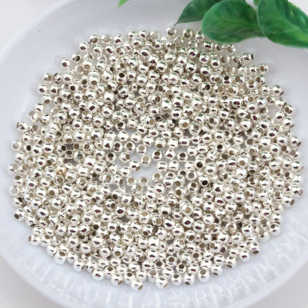 Hot Sell ! 2000 Plated Gold / Plated silver Seamless Ball Spacer Bead 3mm DIY Jewelry