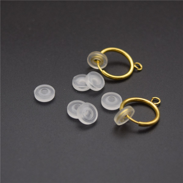 200pcs Transparent Soft Silicone Anti-Pain Pad Ear Clip Anti-Pain Pad DIY Earring Finding