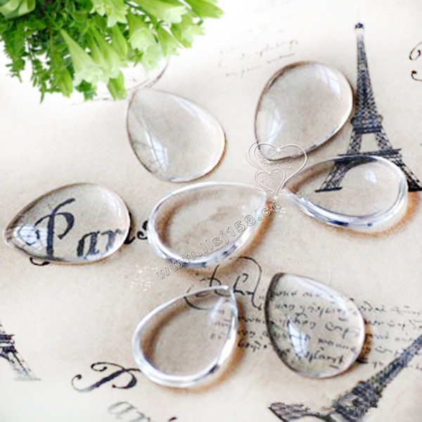 100pcs/lot Clear teardropGlass Cabochon 10*14mm 13*18mm 18*25mm time precious stones DIY jewelry accessories