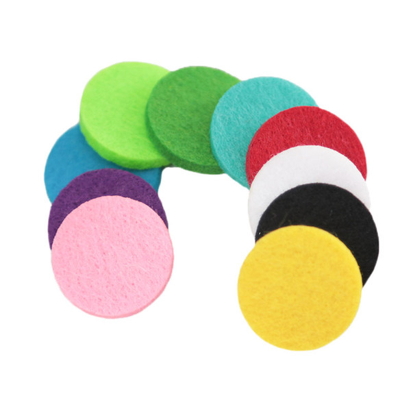 50pcs 10 Style Colorful 22mm Round Essential Oils Diffuser Locket Pads Perfume Aroma Locket Replacement Pads for 30mm diffuser locket