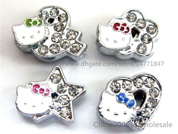 10pcs 8mm Mixed Slide charms Fit Pet Dog Cat Tag Collar Wristband