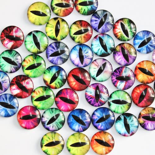 glass cabochon 12mm Dragon Eyes Corses Round Glass Cabochon Dome Jewelry Finding Cameo Pendant Settings 50pcs/lot K05524