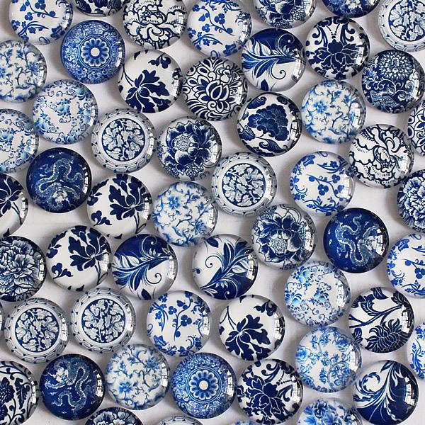 orcelain bag 8mm Mixed Style Blue and white Porcelain Round Glass Cabochon Flatback Photo Jewelry Finding Pendant Settings 50pcs/lot k04...