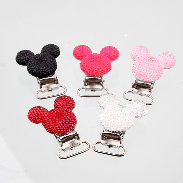 diy accessories 5Pcs Resin mouse Shape Baby Pacifier Clips Metal Holders Infant Soother Clasps Accessories Diy