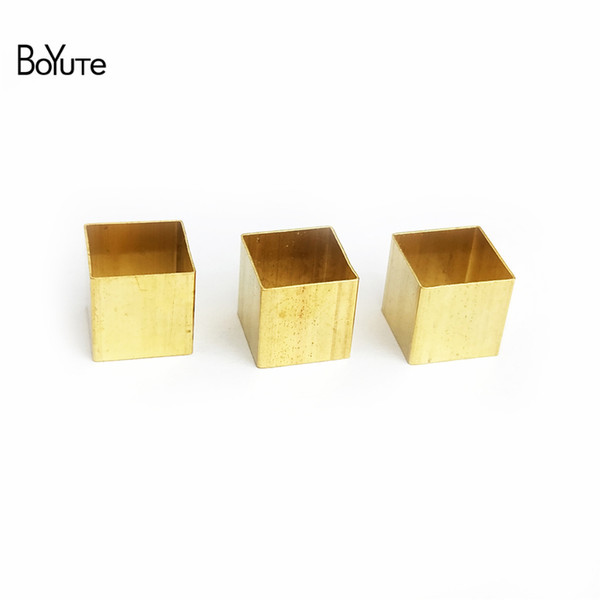 BoYuTe 100Pcs Metal Brass 10MM Square Tube Beads diy jewelry accessories
