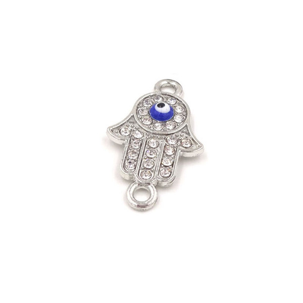 harm bracelet jump rings 30pcs Hamsa Hand With Evil Eye Connector Charms 24*14mm Connectors For Jewelry Making Charm Pendant For Bracelet...