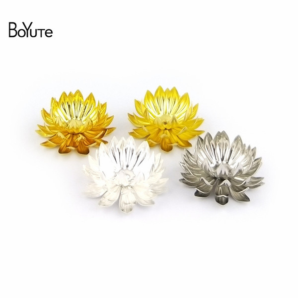 jewelry findings BoYuTe 5 Pieces 4 Colors 30MM Metal Brass Flower Decoration Embellishments Diy Hand Made Jewelry Findings Components