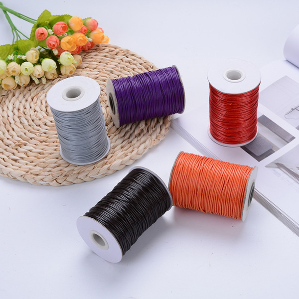 rope bead 180M/pcs 1MM diameter Waxed Thread Polyester Cord 15color String Strap Necklace Rope Bead Fit Bracele