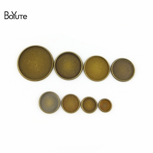 Jewelry Accessories Jewelry Findings Components BoYuTe 100Pcs Round 8 10 12 14 16 18 20MM 25MM Cameo Cabochon Base Vintage Bronze Diy