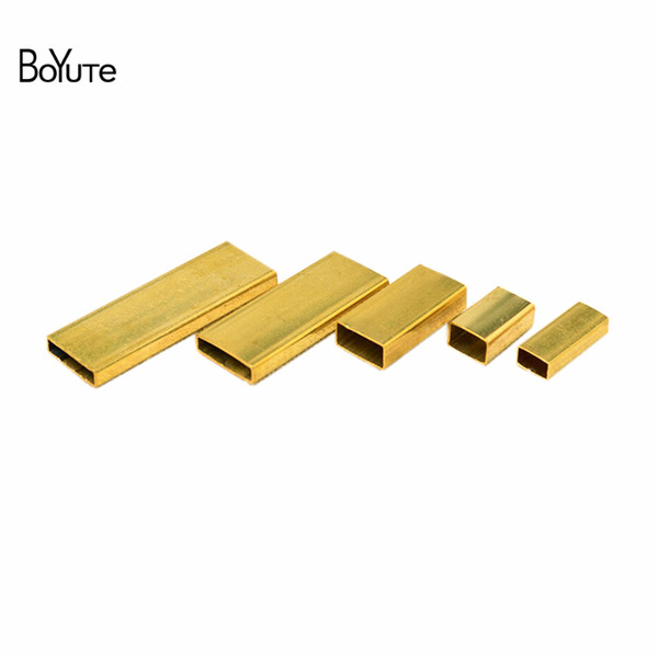 Accessories Jewelry Findings Components BoYuTe 100Pcs Metal Brass 6 Sizes Square Flat Tube Beads Diy Accessories Parts for Jewelry Making