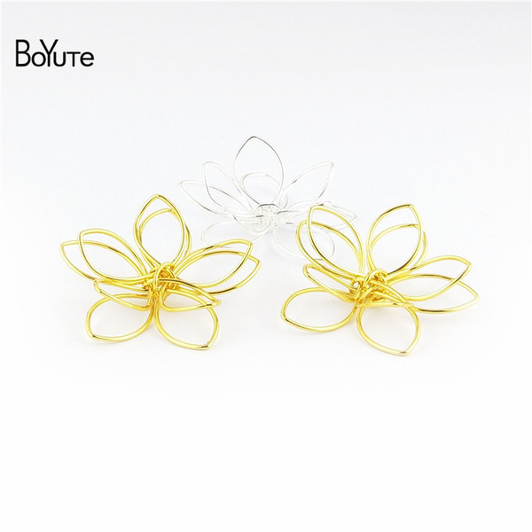 diy jewelry findings BoYuTe (50 Pieces/Lot) 3 Colors Metal Iron Hand Made Flower Wire Accessories for Earrings Jewelry Making