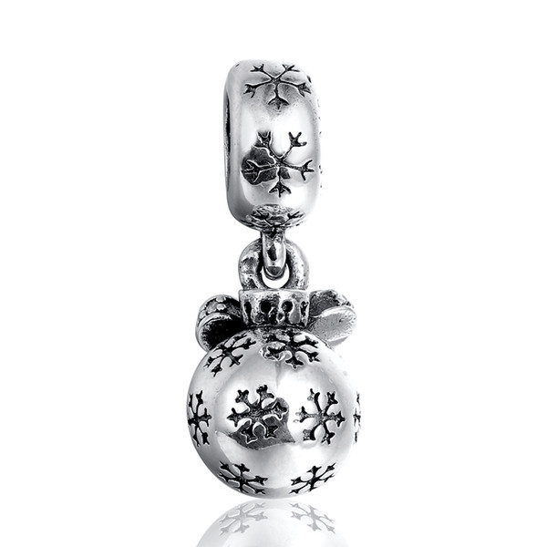 New! 925 Sterling Silver Charm Snow Ball With Zircon Pendant European Charms Silver Beads For Snake Chain Bracelet DIY Jewelry