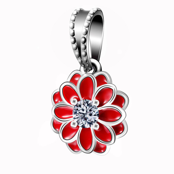 925 Sterling Silver Charms Oriental Bloom CZ Enamel European Charm Beads Fit Snake Chain Bracelet DIY Original Jewelry