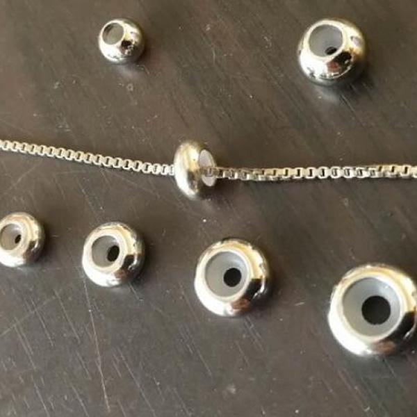 stainless steel spacer bead, with rubber silicone inside, for DIY jewelry bracelet, necklace making, more size for choice.