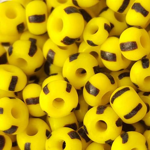 watermelon glass Seed Beads, solid yellow with black lines, Jewelry Making beads 6/0 4mm beads, sold by 300g per lot