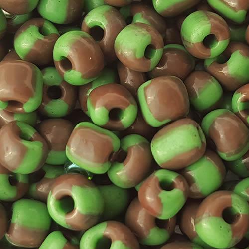 2 tones (green & brown) Glass Seed Beads, opaque glass beads, Jewelry Making beads 6/0 4mm beads, sold by 300g per lot