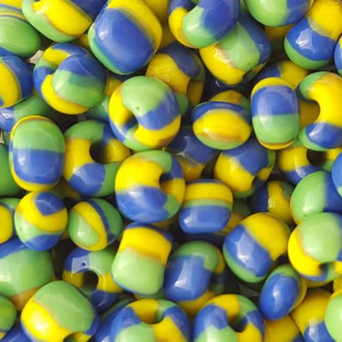 3 colors Glass Seed Beads, green,blue and yellow, opaque glass Jewelry Making beads 6/0 4mm beads, sold by 300g per lot