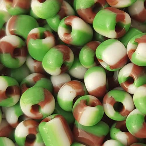 3 colors Glass Seed Beads, green,brown and white, opaque glass Jewelry Making beads 6/0 4mm beads, sold by 300g per lot