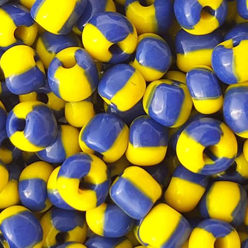 2 tones (yellow & blue) Glass Seed Beads, opaque glass beads, Jewelry Making beads 6/0 4mm beads, sold by 300g per lot