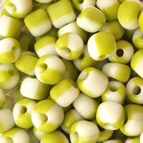 2 tones (lemon & white) Glass Seed Beads, opaque glass beads, Jewelry Making beads 6/0 4mm beads, sold by 300g per lot