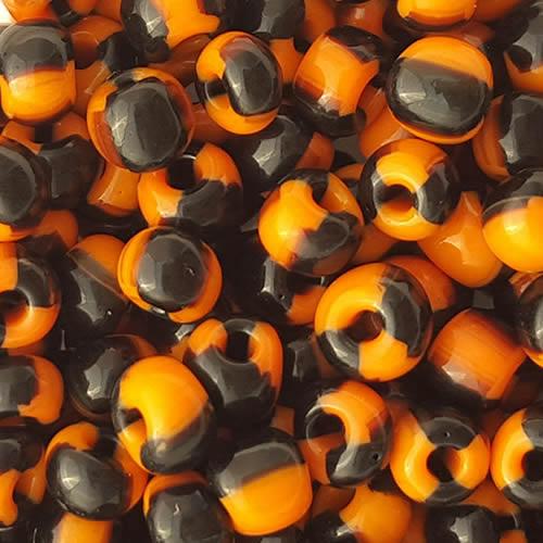 2 tones (orange & black) Glass Seed Beads, opaque glass beads, Jewelry Making beads 6/0 4mm beads, sold by 300g per lot