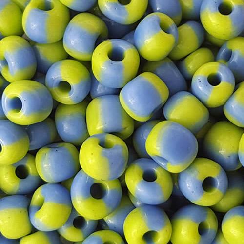 2 tones (lemon & Medium blue) Glass Seed Beads, opaque glass beads, Jewelry Making beads 6/0 4mm beads, sold by 300g per lot