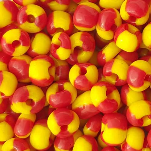 2 tones (yellow & red) Glass Seed Beads, opaque glass beads, Jewelry Making beads 6/0 4mm beads, sold by 300g per lot