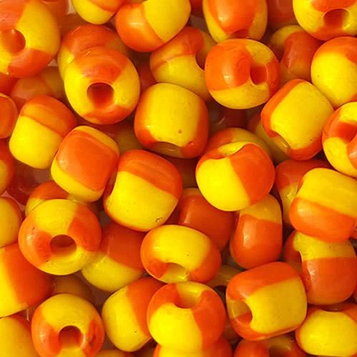 2 tones (orange & yellow) Glass Seed Beads, opaque glass beads, Jewelry Making beads 6/0 4mm beads, sold by 300g per lot