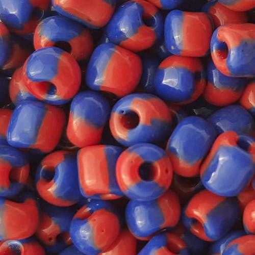 2 tones (red & blue) Glass Seed Beads, opaque glass beads, Jewelry Making beads 6/0 4mm beads, sold by 300g per lot