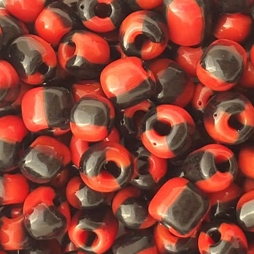 2 tones (red & black) Glass Seed Beads, opaque glass beads, Jewelry Making beads 6/0 4mm beads, sold by 300g per lot