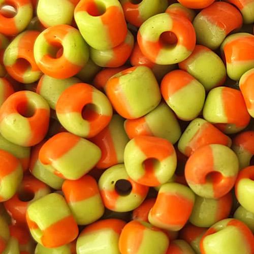 2 tones (lemon & orange) Glass Seed Beads, opaque glass beads, Jewelry Making beads 6/0 4mm beads, sold by 300g per lot