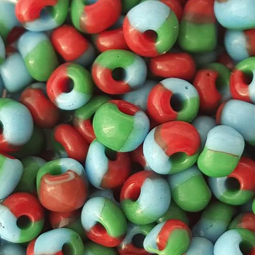 3 colors Glass Seed Beads, red,blue,and white, opaque glass Jewelry Making beads 6/0 4mm beads, sold by 300g per lot