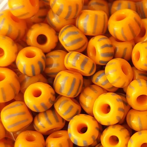 watermelon glass Seed Beads, solid orange with grey lines, Jewelry Making beads 6/0 4mm beads, sold by 300g per lot