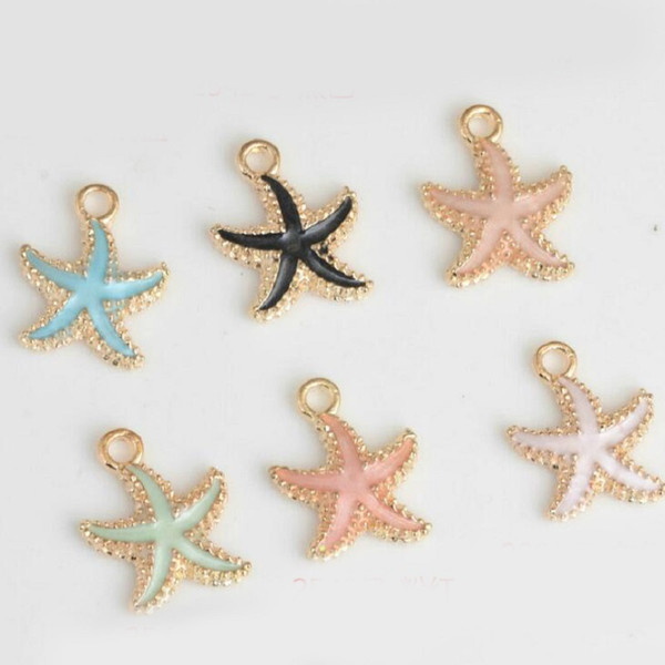 Starfish Zinc Alloy Metal Enamel Charm Pendant for DIY Bracelet Necklace Earrings Jewelry Findings Making