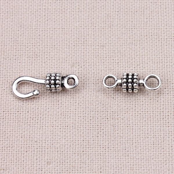 20sets/lot Antique Silver Hook Connector Link Findings Jewelry Making Accessories For DIY Bracelets