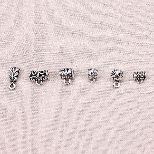 20pcs/lot Zinc Alloy Antique Silver Jewelry Pendant Carrier For DIY Bracelets DIY Accessories