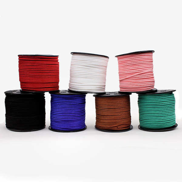 20meters/bag 2.7mm x 1.5mm Multicolor Flat Faux Suede Velvet Leather Cord