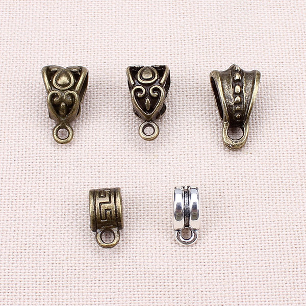 20pcs/lot Zinc Alloy Antique Silver/Bronze Necklace Pendant Carrier Connector DIY Jewelry Findings