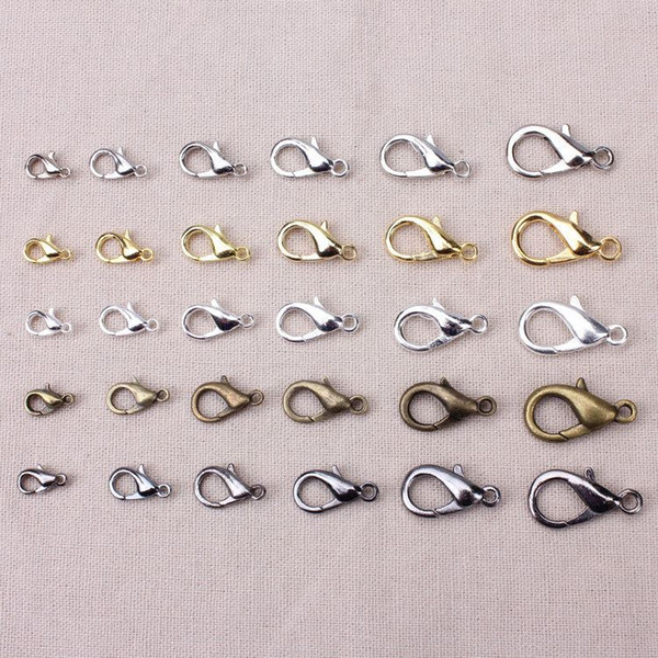 20pcs/lot 16mm 2015 New Fashion Jewelry Clasps Alloy bronze/gold/gunblack/rhodium/silver Lobster clasp Jewely Findings