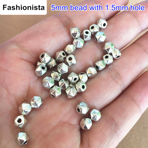 200 Faceted Metal Beads 5mm Cut Beads Antique Silver Spacer Beads Metal Spacers - Jewelry Making Supplies