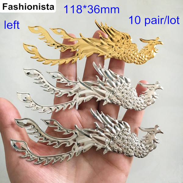 20 Pcs (10 pair) Metal Stamping Crafted Phoenix Bird 118*36mm Embellishments For Jewelry & Scrapbook,DIY Supplies