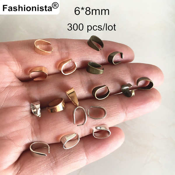 Fashionista - Wholesale 300 pcs Simple Oval Clasp,6*8mm Clip Jewelry Connectors,Rose Gold-color,Steel Color,Bronze Hooks