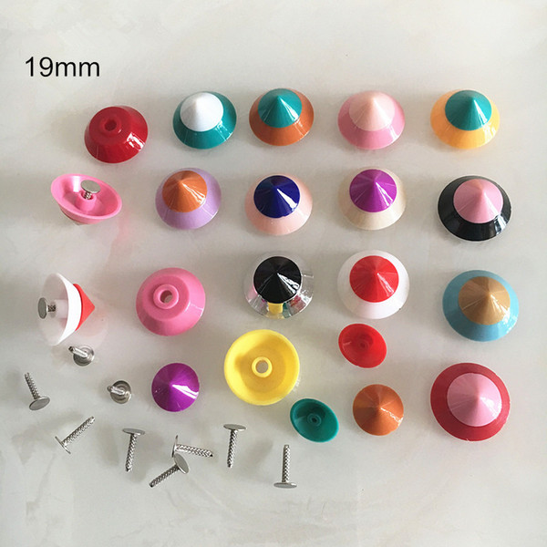 50 sets Colorful Cone Rivet,Combine Colors Freely 19mm Acrylic Rivet,Double Layers Rivet For Bags,Leather Crafts,DIY Rivet Stud